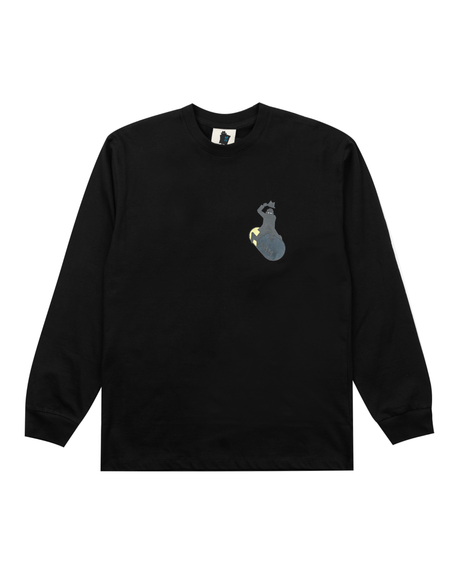 Real Bad Man - Tee - Stop Worrying - LS Tee - Washed Black