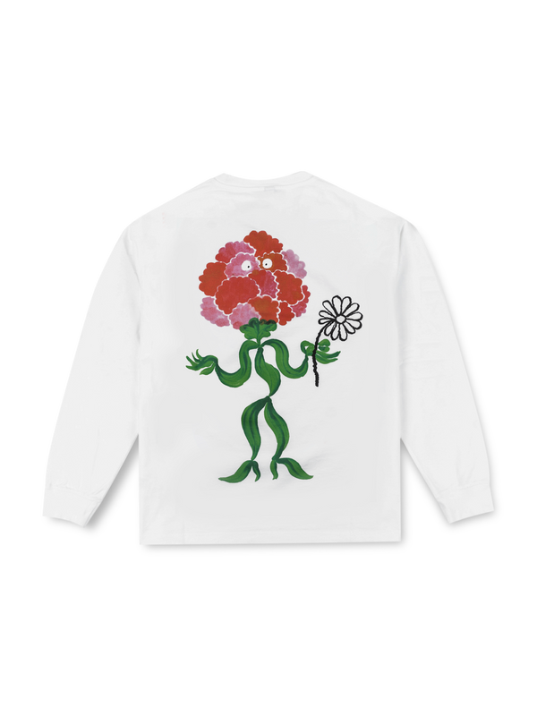 Reception - Tee - B-Flower - LS Tee - White