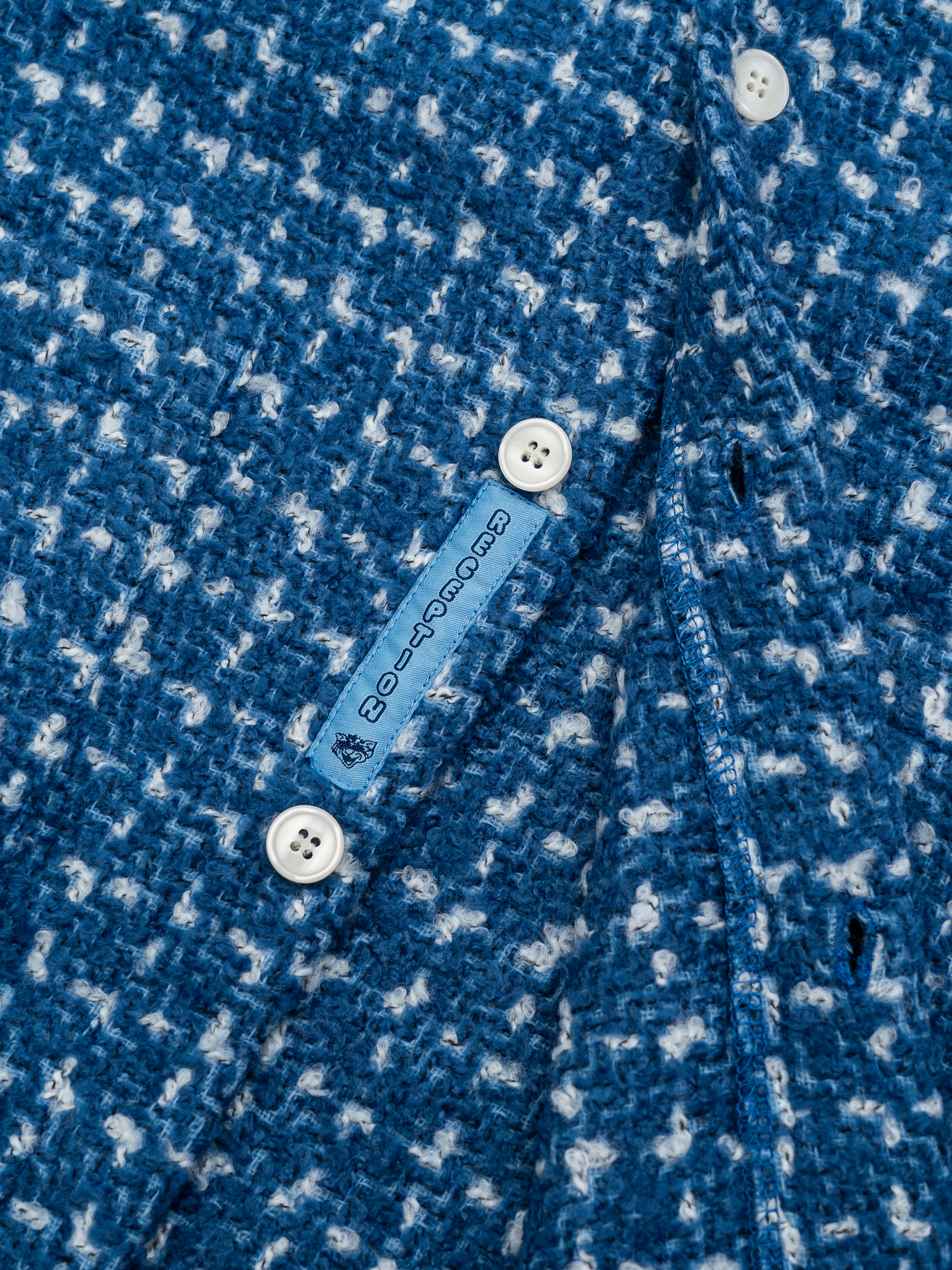Reception - Knit - Henry - Cardigan - White & Mid Blue