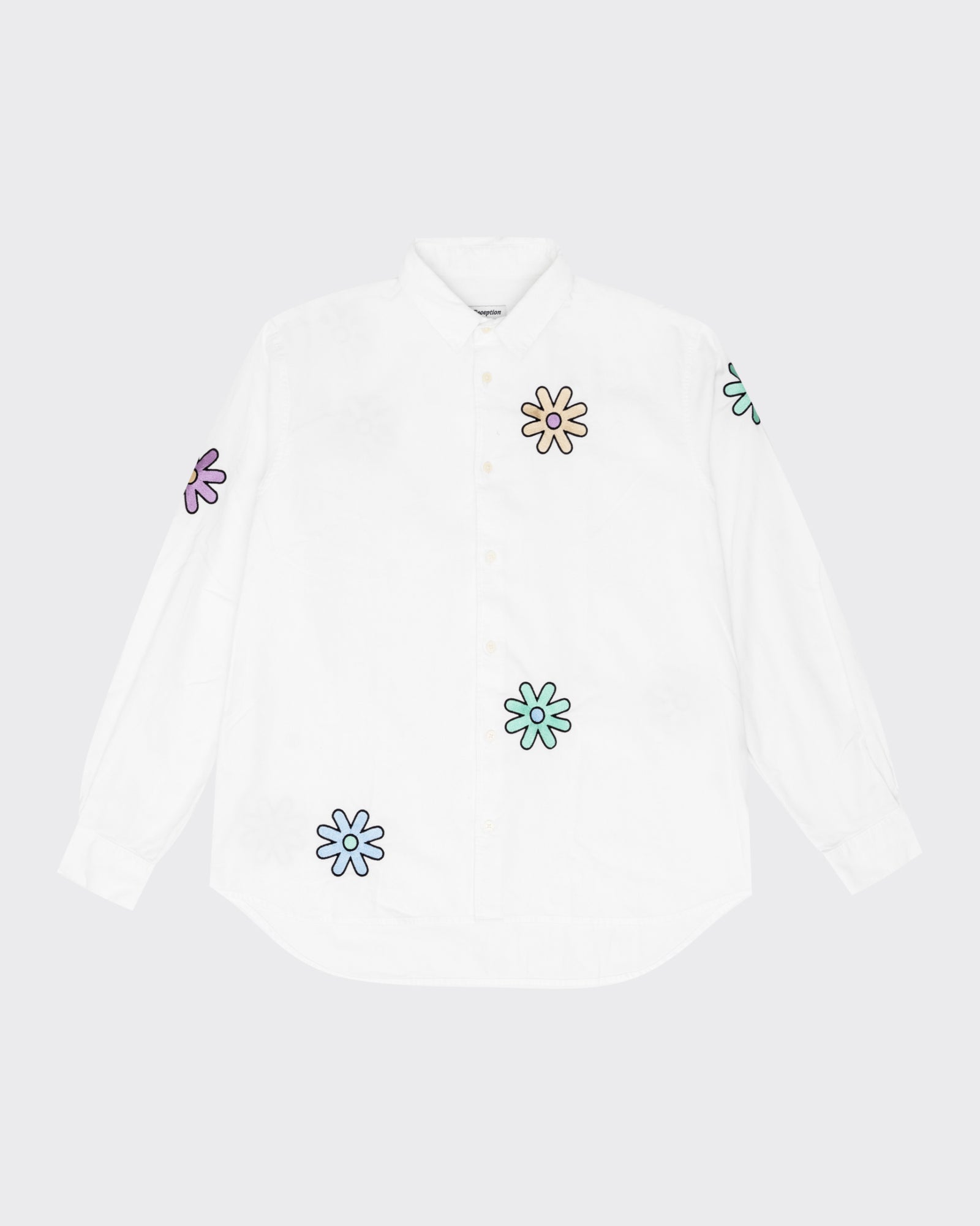 Reception - Shirt - Flowers - Loose Financial Shirt - White