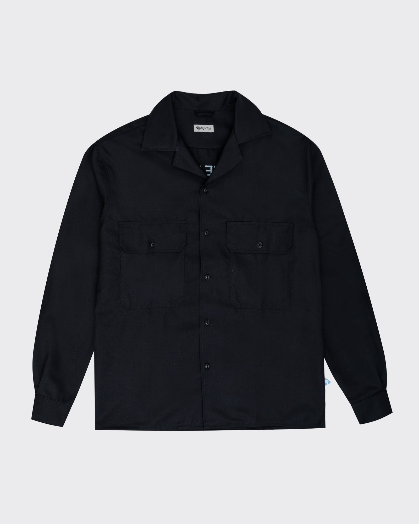 Custom tailored Overshirt cotton twill dark blue Blugiallo