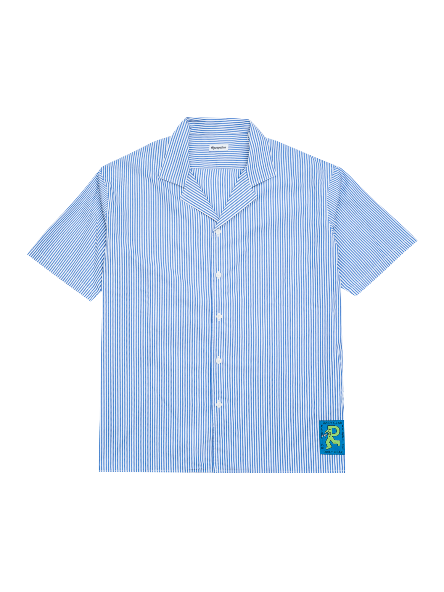 Reception - Shirt - Mia - SS Shirt - White & Mid Blue