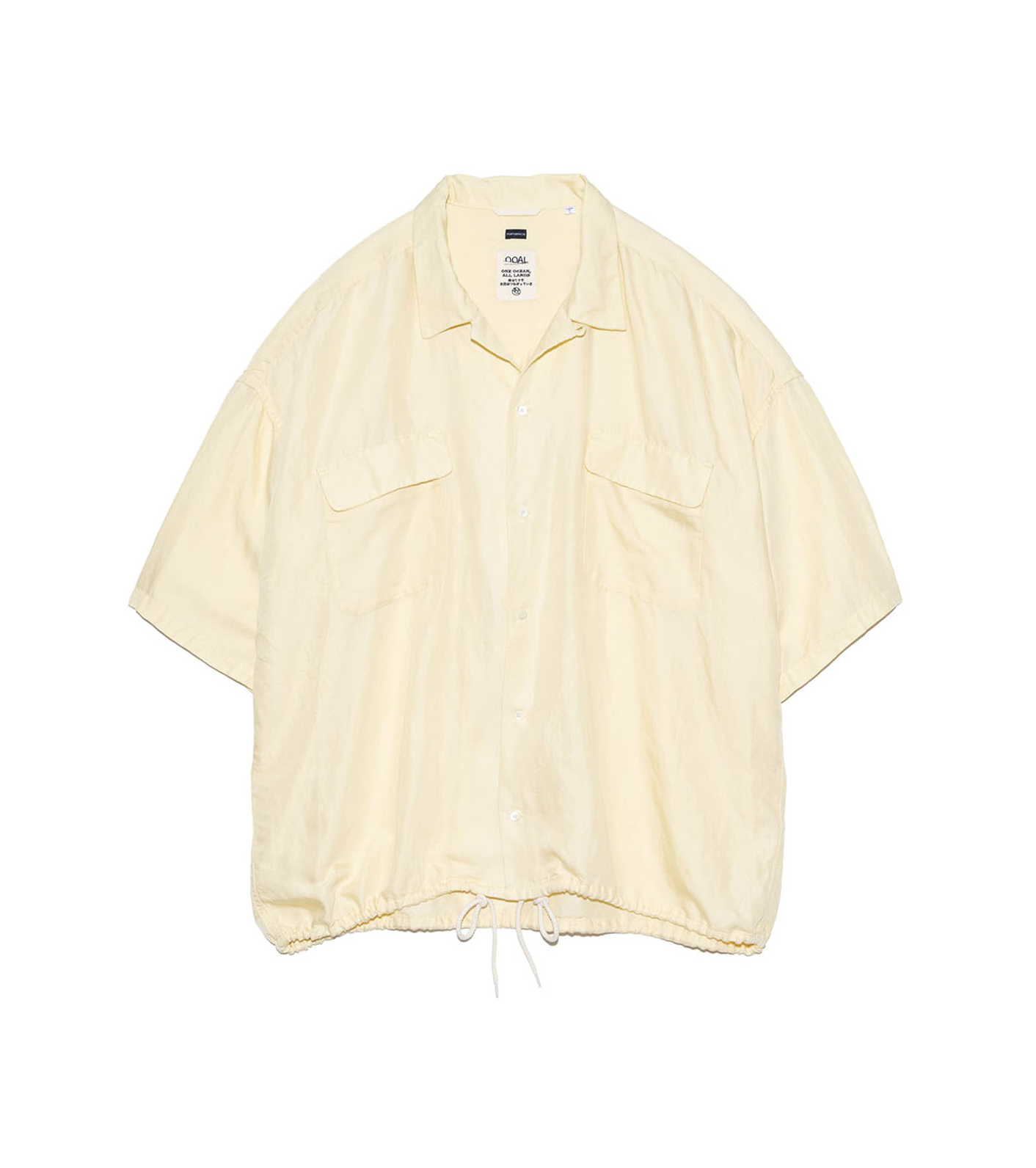 Nanamica - Shirt - Open Collar Cupra Hemp - SS Shirt - Yellow
