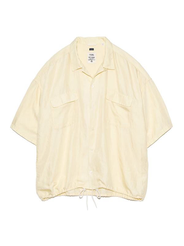 Nanamica - Shirt - Open Collar Cupra Hemp - SS Shirt - Yellow
