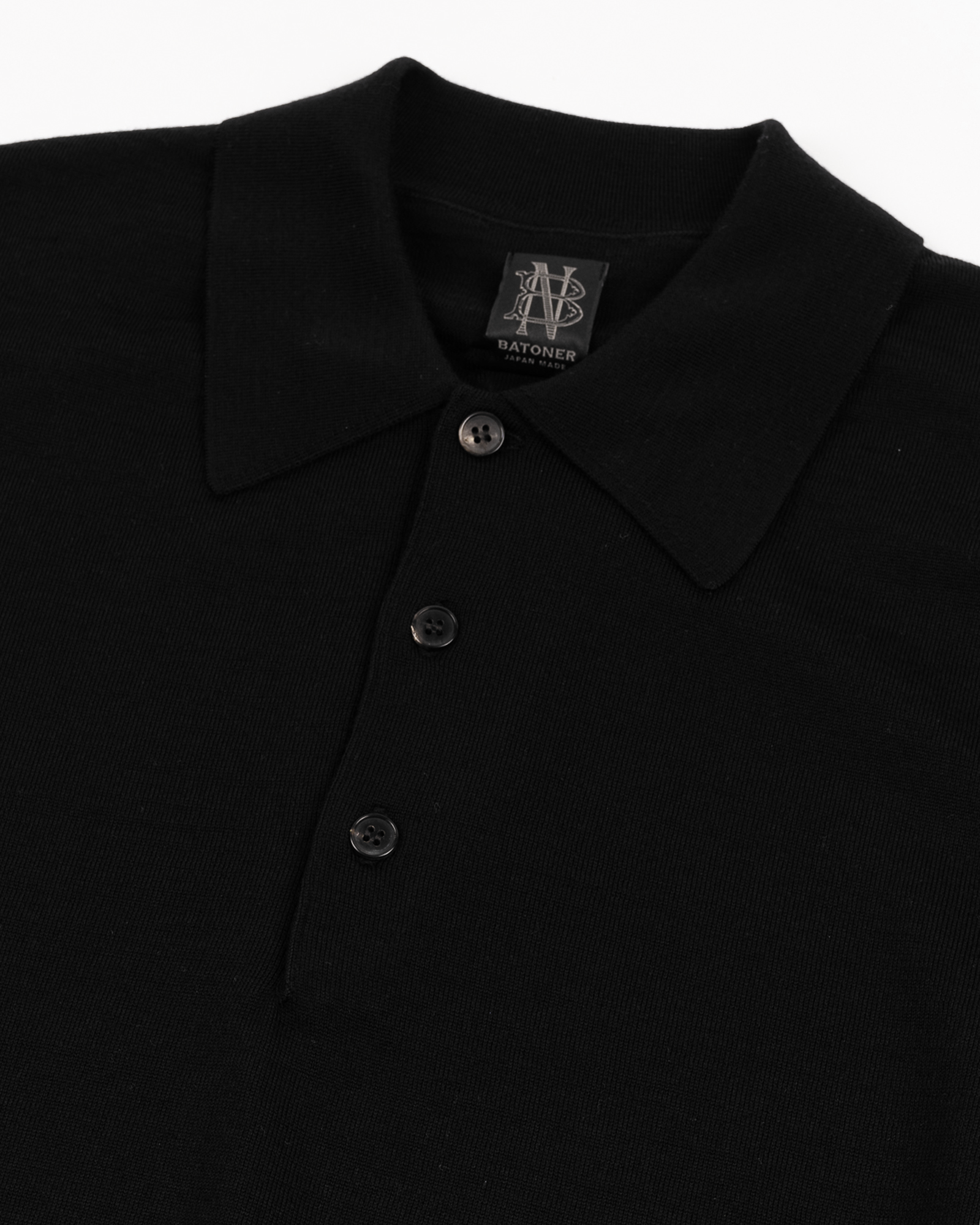 Batoner - Knit - Essential High Gauge - Polo - Black