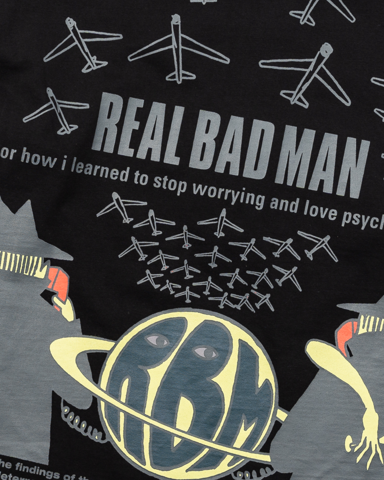 Real Bad Man - Tee - Stop Worrying - LS Tee - Washed Black